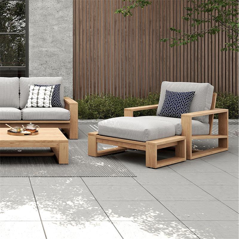 Trent Hocker / Ottomane - 89 x 60 x 40,5 cm - Zertifiziertes Teakholz GRADE A