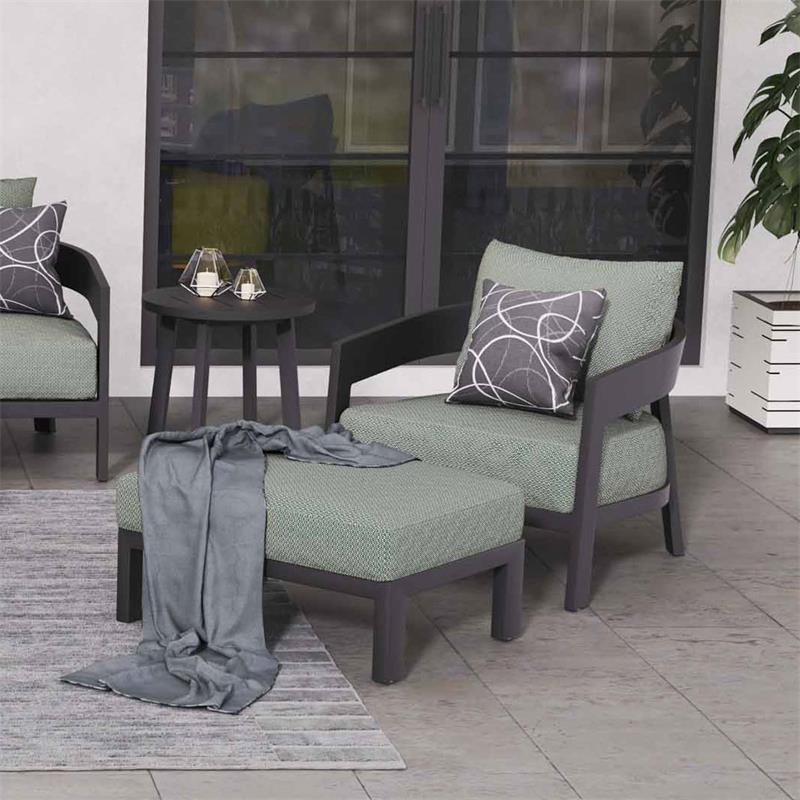 Vento Aluminium Hocker / Fußschemel 80x60x30cm -