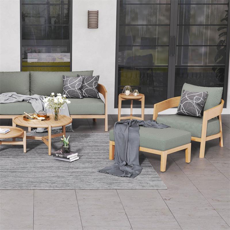 Vento Teak Hocker / Fußschemel 80 x 60 x 30 cm - zertifiziertes Plantagenteakholz Grade A