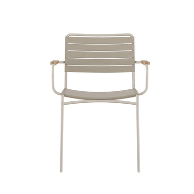 Matic Stapelstuhl Sandy Grey/Sandy Grey Teak Grade A mit Aluminium pulverbeschichtet