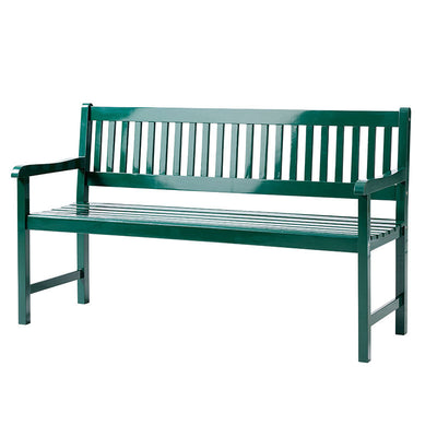 Banc de jardin Brighton 150 cm - bois d'acajou certifié peint vert brillant