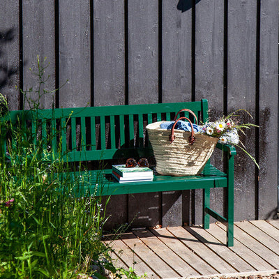 Banc de jardin Brighton 150 cm - bois d'acajou certifié peint vert brillant