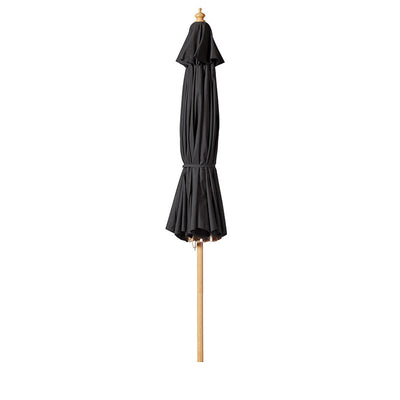 Cinas Sonnenschirm Capri 300cm rund Schwarz - Hartholzgestell im Teak Look mit Kunstharzköpfen