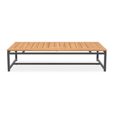 Table basse Gazelig 130x70x30cm - aluminium + teck certifié GRADE A