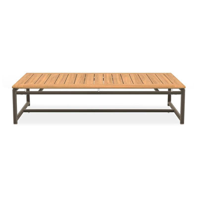 Table basse Gazelig 130x70x30cm - aluminium + teck certifié GRADE A