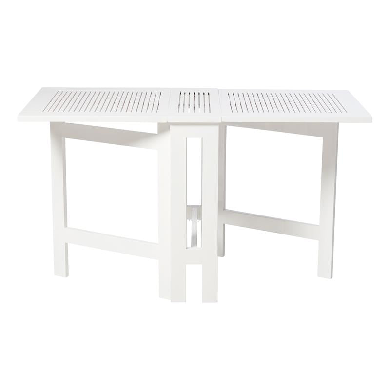 Cinas Gartentisch Butterfly 130 x 65 x 72cm Zertifiziertes Mahagoniholz  glanzweiß lackiert