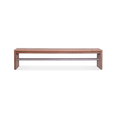 Banc de jardin Clio sans dossier 175 cm teck brossé recyclé et inox