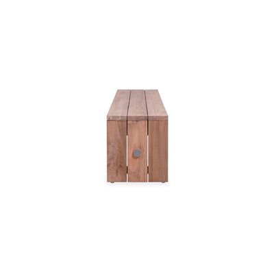 Banc de jardin Clio sans dossier 175 cm teck brossé recyclé et inox
