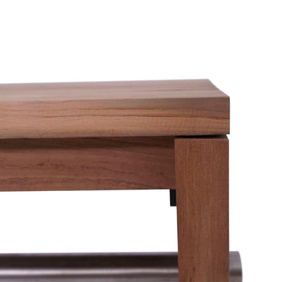 Banc de jardin Clio sans dossier 225 cm teck brossé recyclé et inox