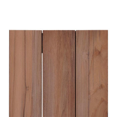 Banc de jardin Clio sans dossier 225 cm teck brossé recyclé et inox