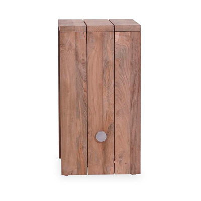 Tabouret de bar Clio Teck recyclé brossé et acier inoxydable