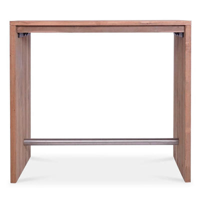 Clio Bar Tisch Recycling Teak gebürstet und Edelstahl