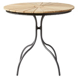 Ellen table 80cm round anthracite aluminum powder-coated with teak table top