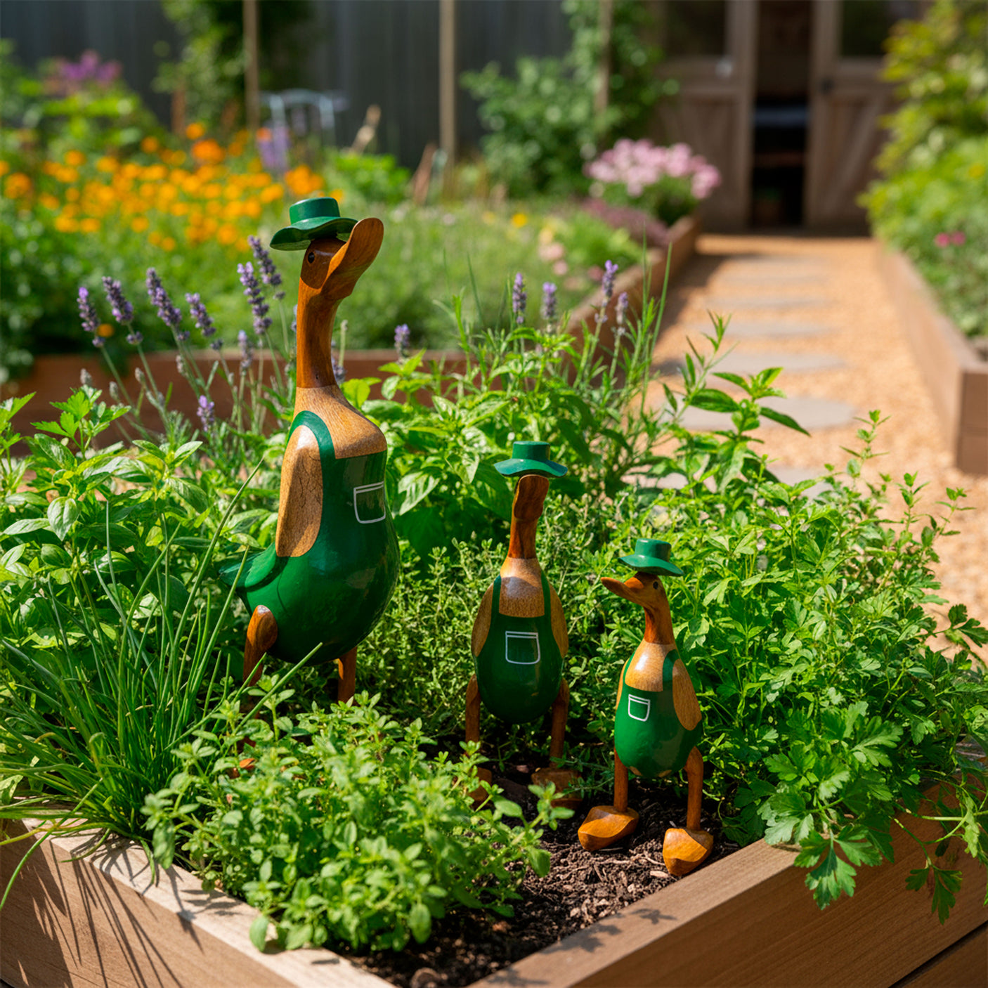 Ente Gärtner groß »Roy« grüne Schürze mit Tasche