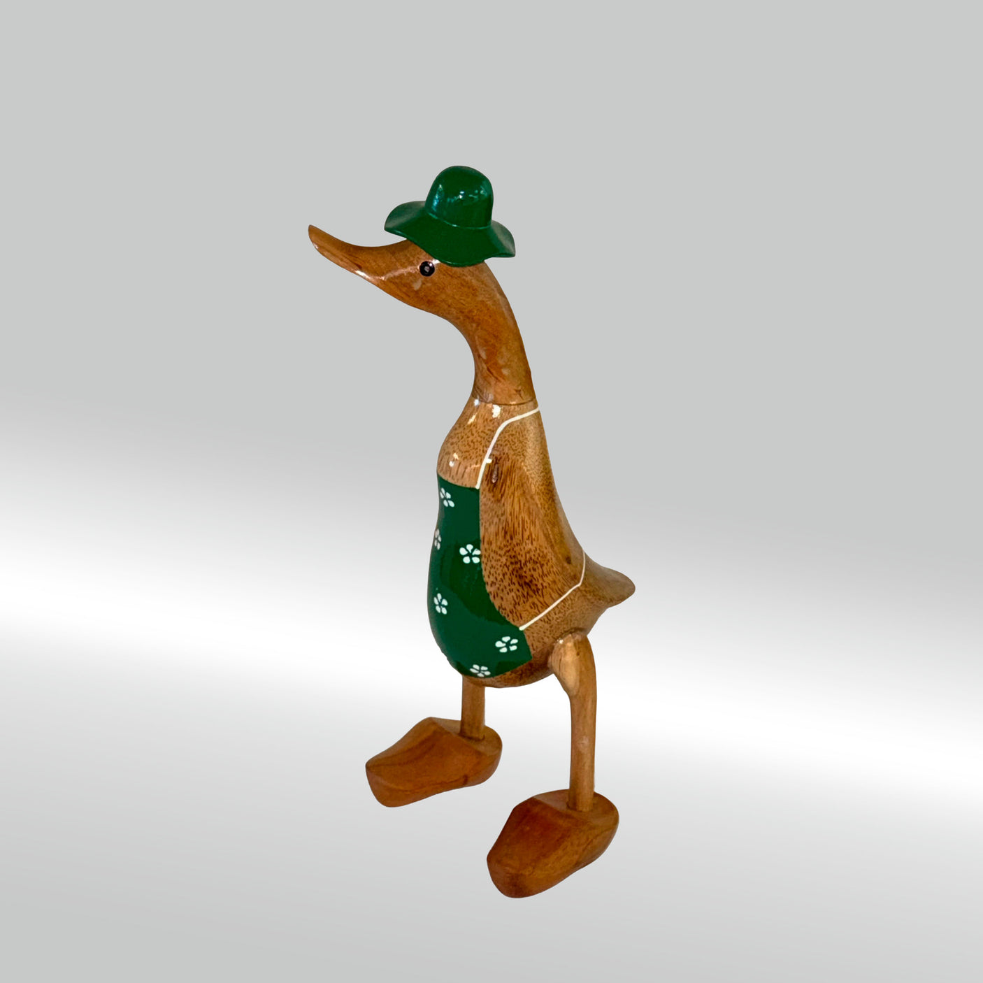 Ente Gärtnerin mittel »Babette« grüne Schürze mit Blümchen