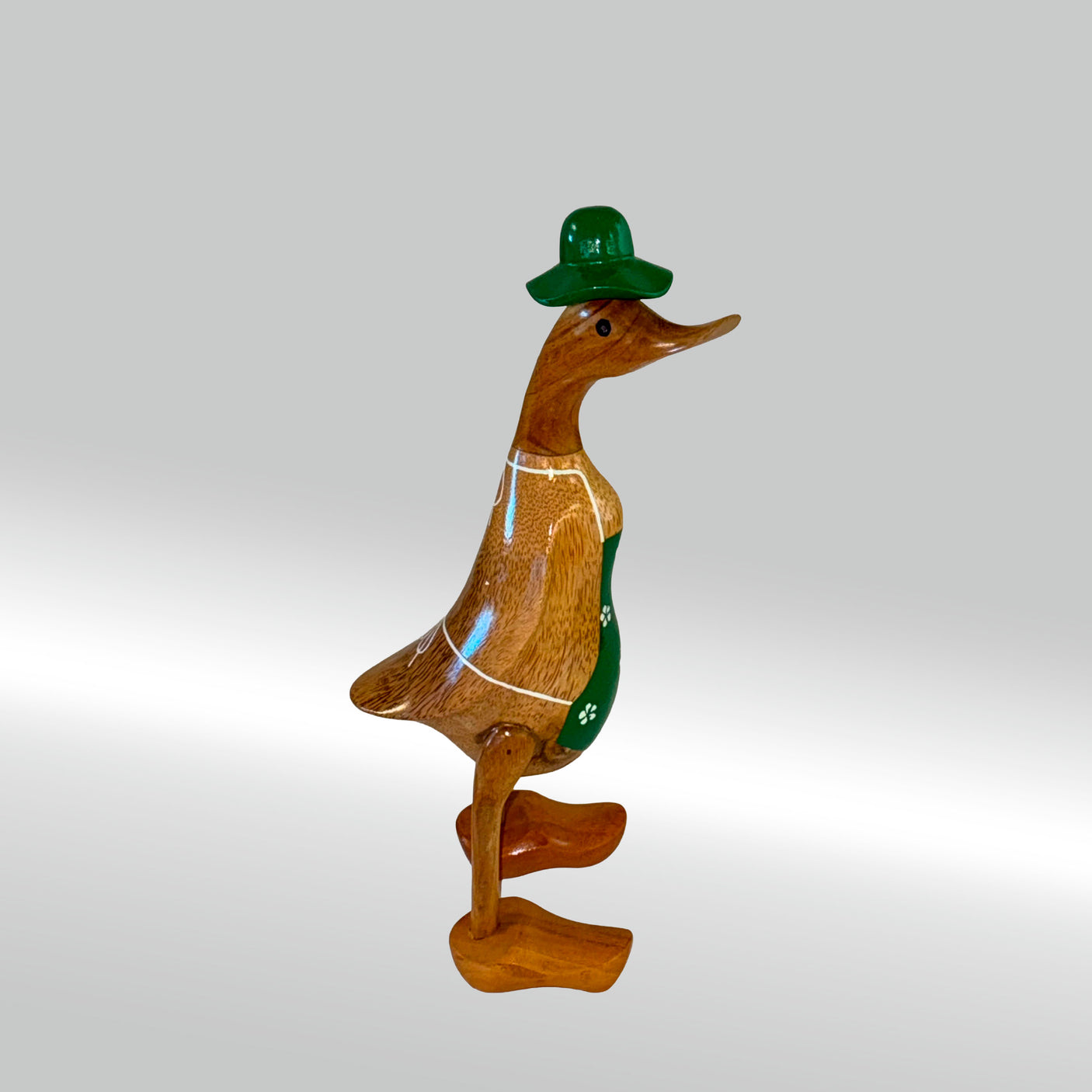 Ente Gärtnerin mittel »Babette« grüne Schürze mit Blümchen