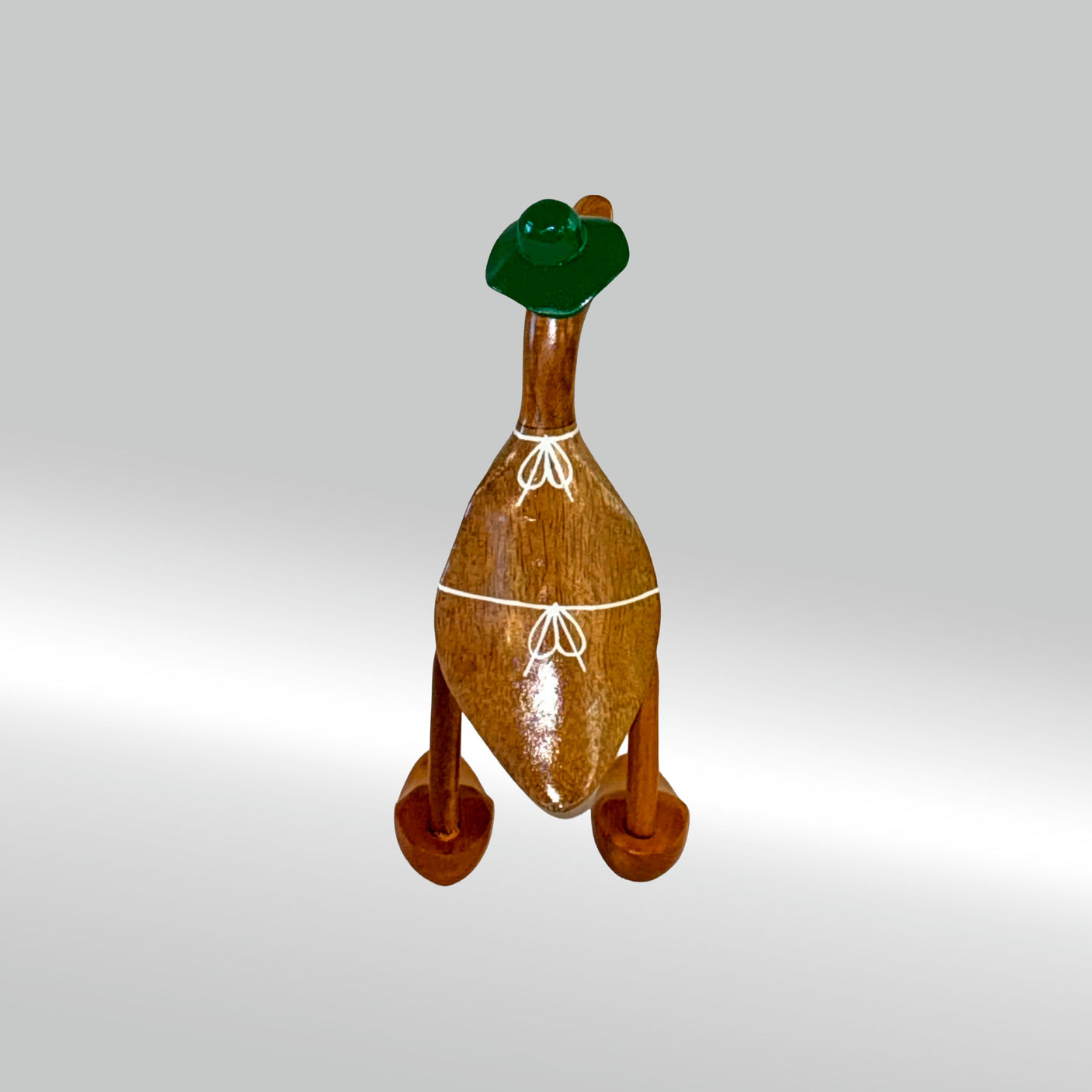 Ente Gärtnerin klein »Babuschka« grüne Schürze mit Blümchen