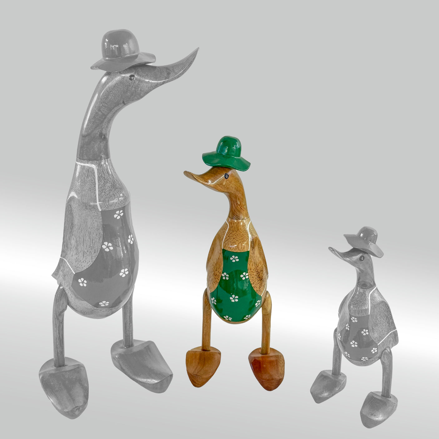 Ente Gärtnerin mittel »Babette« grüne Schürze mit Blümchen