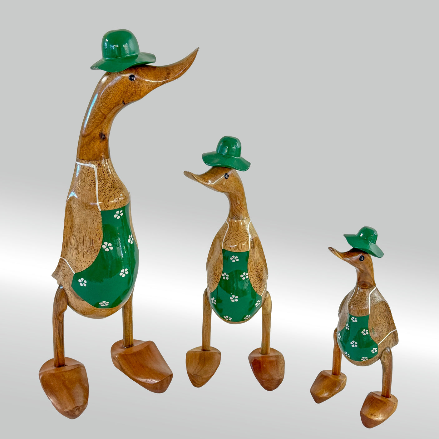 Ente Gärtnerin klein »Babuschka« grüne Schürze mit Blümchen