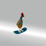 Ente Snowboarder klein »Tom-Hardy« blaues Board und Schal ca. 23 cm hoch