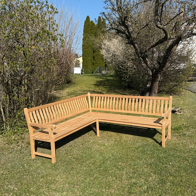 Florida Classic Corner Bench 214/214 cm - Certified Teak GRADE A
