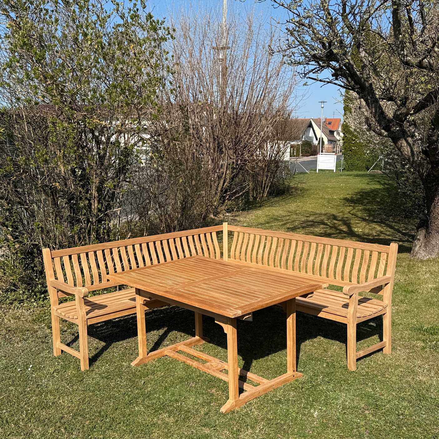 Florida Classic Eckbank 214/214 cm - Zertifiziertes Teakholz GRADE A