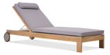 Nivelle Liege 200 x 65 x 25 cm ohne Armlehnen - Zertifziertes Teak GRADE A + Edelstahlbeschläge