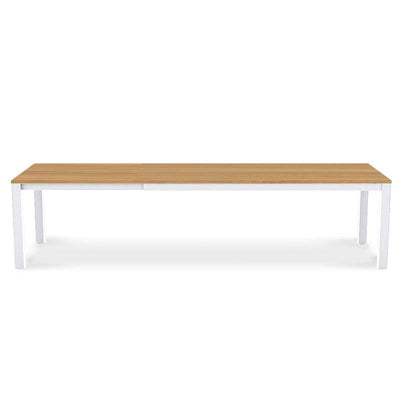 Planka Alu-Frontausziehtisch 310/210 x 100 x 77 cm Teak Grade A gebürstet mit Aluminiumgestell
