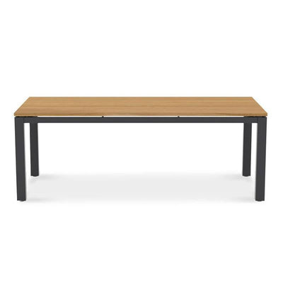 Planka Alu-Esstisch 210x100x76cm pulverbeschichtet Teak Grade A gebürstet mit Aluminiumgestell