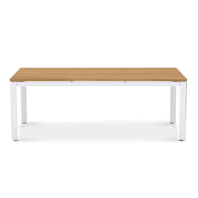Planka Alu-Esstisch 210x100x76cm pulverbeschichtet Teak Grade A gebürstet mit Aluminiumgestell