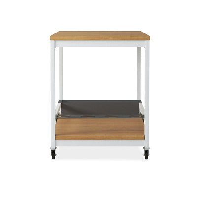Planka aluminum serving trolley 100x60x76cm teak grade A brushed with aluminum frame
