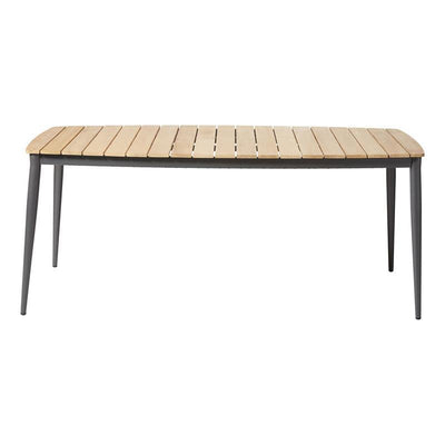 Rio table 180 x 90cm rectangular anthracite aluminum powder-coated with teak table top