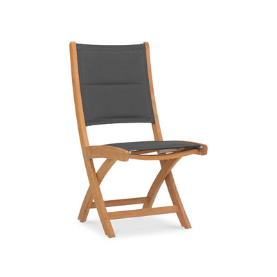 Chaise pliante Rivera DELUXE - tapissée sans accoudoirs en teck GRADE A + Batyline + ferrures en acier inoxydable