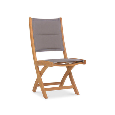 Chaise pliante Rivera DELUXE - tapissée sans accoudoirs en teck GRADE A + Batyline + ferrures en acier inoxydable