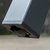 Marikk Frontausziehtisch 280/220/160x99,5 cm Keramikplatte + Edelstahl pulverbeschichtet+Rollen