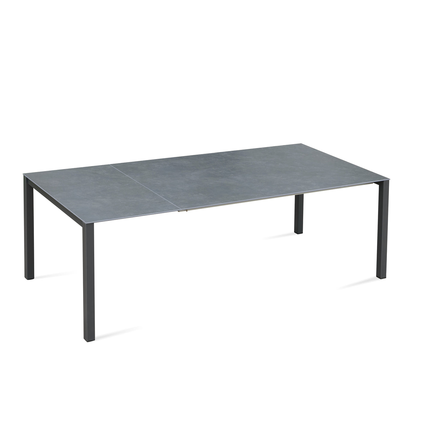 Marikk Frontausziehtisch 280/220/160x99,5 cm Keramikplatte + Edelstahl pulverbeschichtet+Rollen