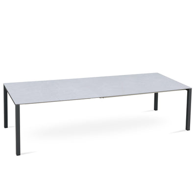 Marikk Frontausziehtisch 280/220/160x99,5 cm Keramikplatte + Edelstahl pulverbeschichtet+Rollen