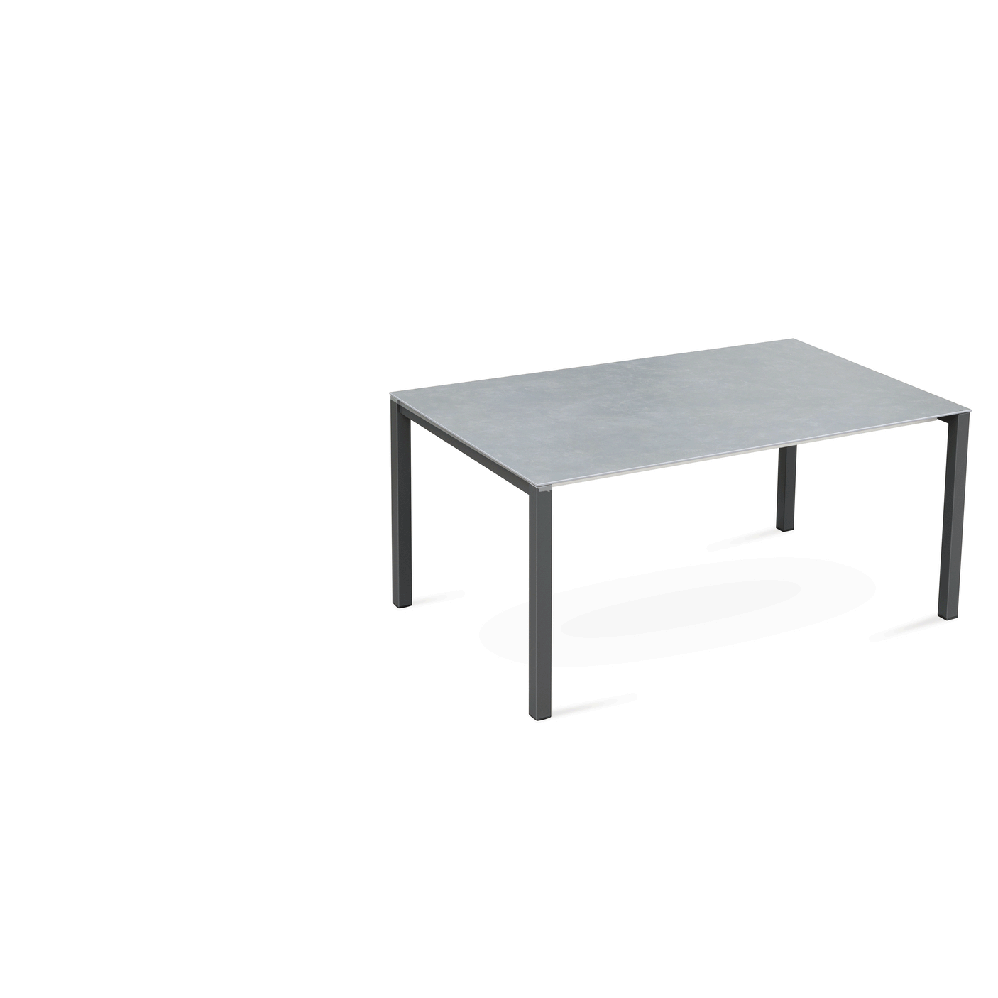 Marikk Frontausziehtisch 280/220/160x99,5 cm Keramikplatte + Edelstahl pulverbeschichtet+Rollen