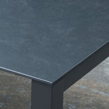 Marikk Frontausziehtisch 280/220/160x99,5 cm Keramikplatte + Edelstahl pulverbeschichtet+Rollen