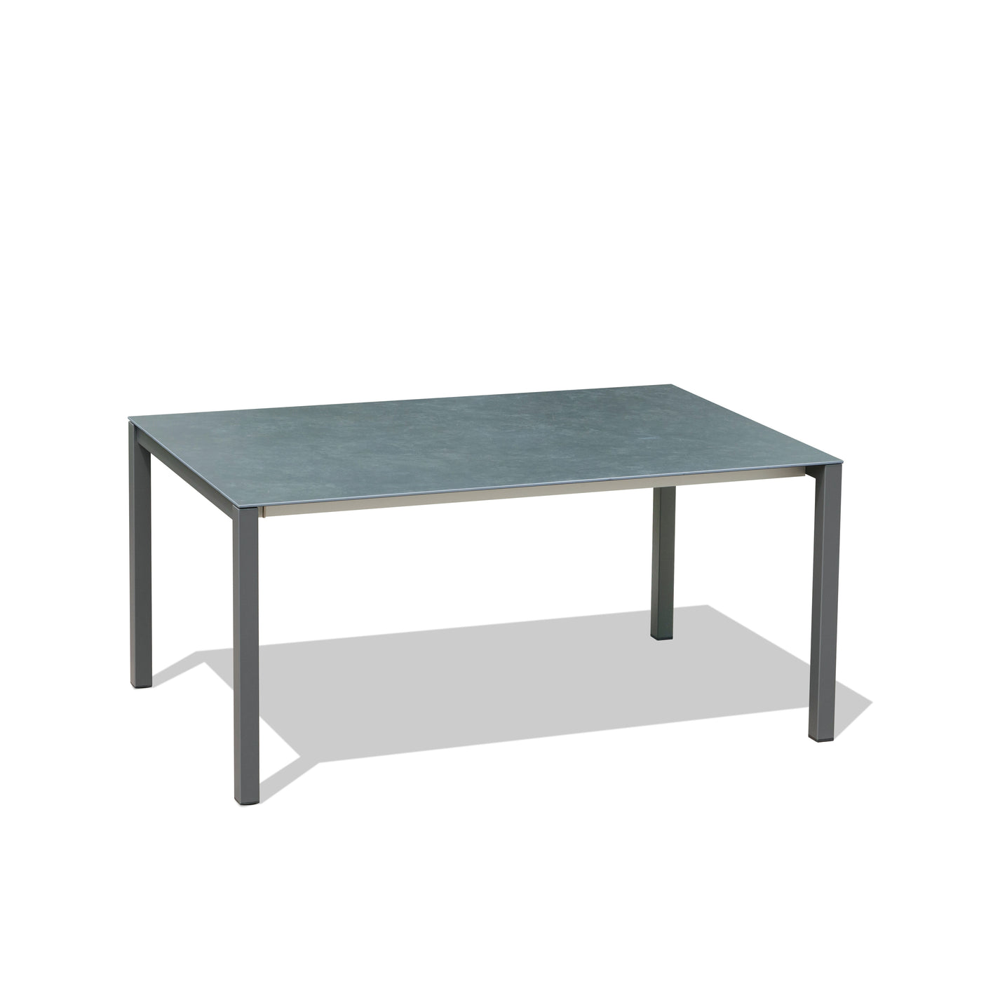 Marikk Rotations-Frontausziehtisch 220/160x99,5 cm Keramikplatte + Edelstahl pulverbeschichtet+Rollen