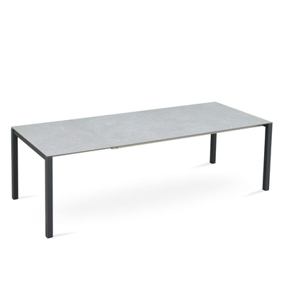 Marikk Rotations-Frontausziehtisch 220/160x99,5 cm Keramikplatte + Edelstahl pulverbeschichtet+Rollen