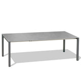 Marikk Rotations-Frontausziehtisch 220/160x99,5 cm Keramikplatte + Edelstahl pulverbeschichtet+Rollen