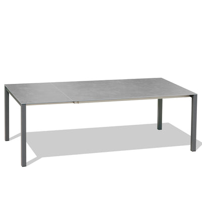 Marikk Rotations-Frontausziehtisch 220/160x99,5 cm Keramikplatte + Edelstahl pulverbeschichtet+Rollen