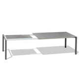 Marikk Rotations-Frontausziehtisch 220/160x99,5 cm Keramikplatte + Edelstahl pulverbeschichtet+Rollen