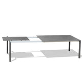 Marikk Rotations-Frontausziehtisch 220/160x99,5 cm Keramikplatte + Edelstahl pulverbeschichtet+Rollen