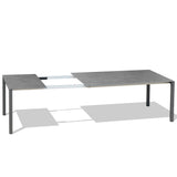 Marikk Rotations-Frontausziehtisch 220/160x99,5 cm Keramikplatte + Edelstahl pulverbeschichtet+Rollen