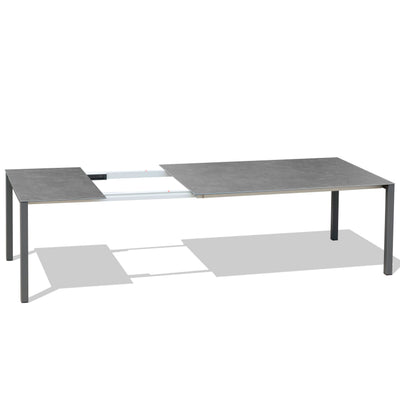 Marikk Rotations-Frontausziehtisch 220/160x99,5 cm Keramikplatte + Edelstahl pulverbeschichtet+Rollen