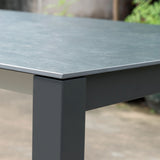 Marikk Rotations-Frontausziehtisch 220/160x99,5 cm Keramikplatte + Edelstahl pulverbeschichtet+Rollen