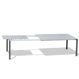 Marikk Rotations-Frontausziehtisch 240/180x99,5 cm Keramikplatte + Edelstahl pulverbeschichtet+Rollen