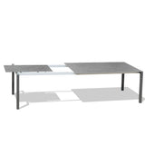 Marikk Rotations-Frontausziehtisch 240/180x99,5 cm Keramikplatte + Edelstahl pulverbeschichtet+Rollen